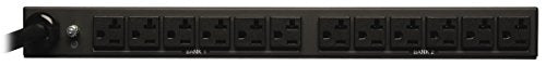 Tripp Lite Metered PDU, 30A, 12 Outlets (5-15/20R), 120V, L5-30P, 15 ft. Cord, 1U Rack-Mount Power (PDUMH30),Black