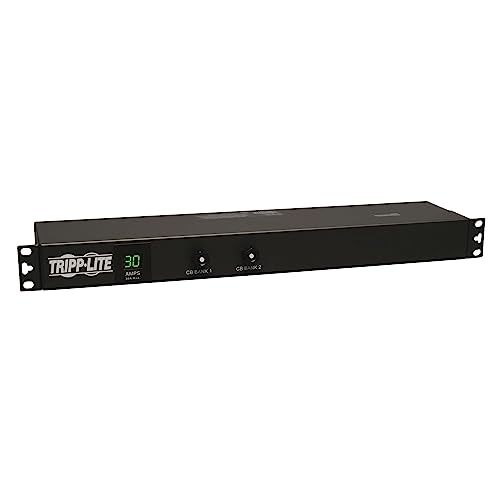 Tripp Lite Metered PDU, 30A, 12 Outlets (5-15/20R), 120V, L5-30P, 15 ft. Cord, 1U Rack-Mount Power (PDUMH30),Black
