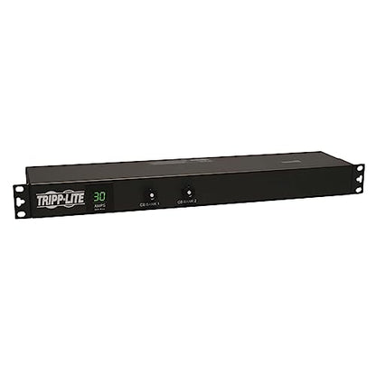 Tripp Lite Metered PDU, 30A, 12 Outlets (5-15/20R), 120V, L5-30P, 15 ft. Cord, 1U Rack-Mount Power (PDUMH30),Black