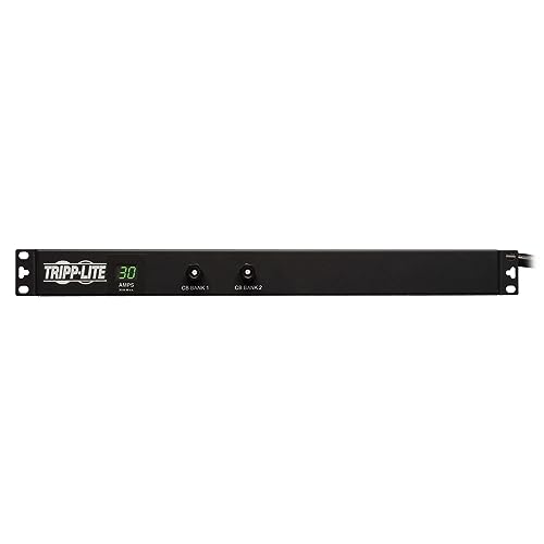 Tripp Lite Metered PDU, 30A, 12 Outlets (5-15/20R), 120V, L5-30P, 15 ft. Cord, 1U Rack-Mount Power (PDUMH30),Black