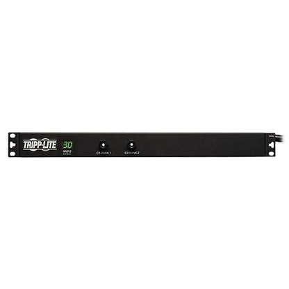Tripp Lite Metered PDU, 30A, 12 Outlets (5-15/20R), 120V, L5-30P, 15 ft. Cord, 1U Rack-Mount Power (PDUMH30),Black