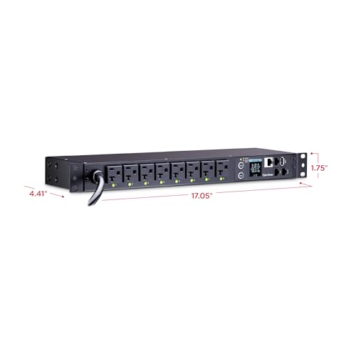 CyberPower PDU41002 Switched PDU, 100-120V/20A (Derated to 15A), 8 Outlets, 1U Rackmount