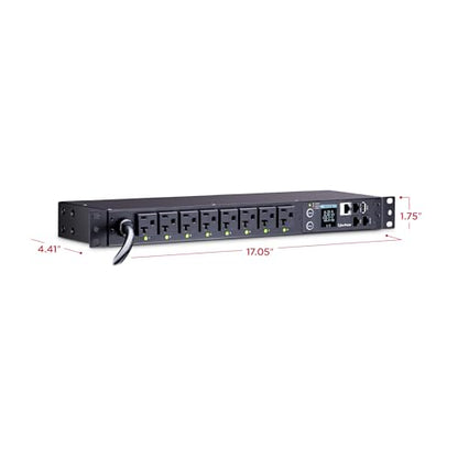 CyberPower PDU41002 Switched PDU, 100-120V/20A (Derated to 15A), 8 Outlets, 1U Rackmount