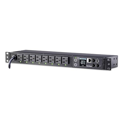 CyberPower PDU41001 Switched PDU, 100-120V/15A (Derated to 12A), 8 Outlets, 1U Rackmount