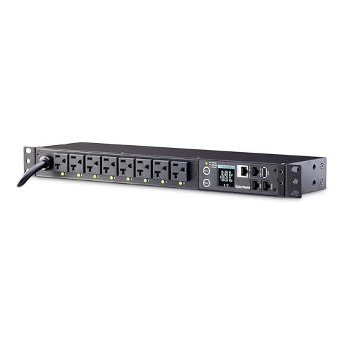 CyberPower PDU41002 Switched PDU, 100-120V/20A (Derated to 15A), 8 Outlets, 1U Rackmount