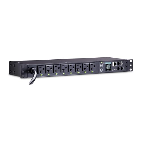 CyberPower PDU41002 Switched PDU, 100-120V/20A (Derated to 15A), 8 Outlets, 1U Rackmount