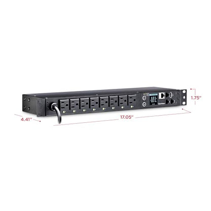 CyberPower PDU41001 Switched PDU, 100-120V/15A (Derated to 12A), 8 Outlets, 1U Rackmount