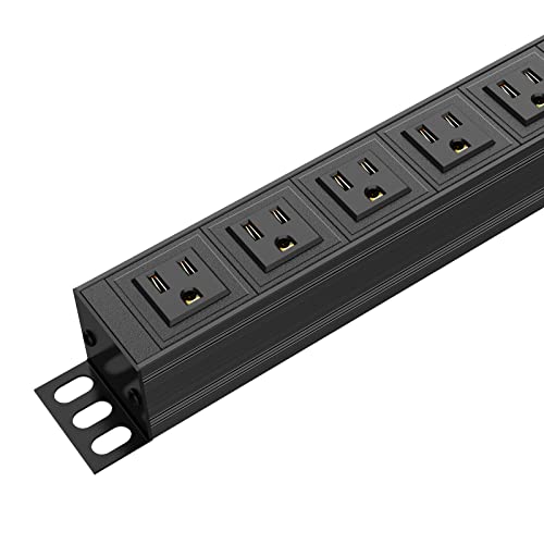 20PCS 6 Outlet Power Strip, Metal Mountable Power Strip Surge Protector, Heavy Duty Wall Mount Power Outlet for Commercial, Industrial, Workshop