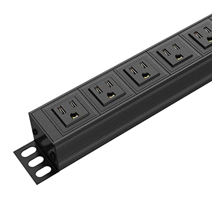 20PCS 6 Outlet Power Strip, Metal Mountable Power Strip Surge Protector, Heavy Duty Wall Mount Power Outlet for Commercial, Industrial, Workshop