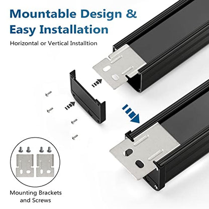 10PCS Metal 16 Outlet Power Strips, Extra Long Power Strip With10ft Cord,Heavy Duty Power Strips Wall Mount, Garage Power Strip with Switch for Work