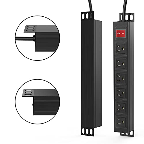 20PCS 6 Outlet Power Strip, Metal Mountable Power Strip Surge Protector, Heavy Duty Wall Mount Power Outlet for Commercial, Industrial, Workshop