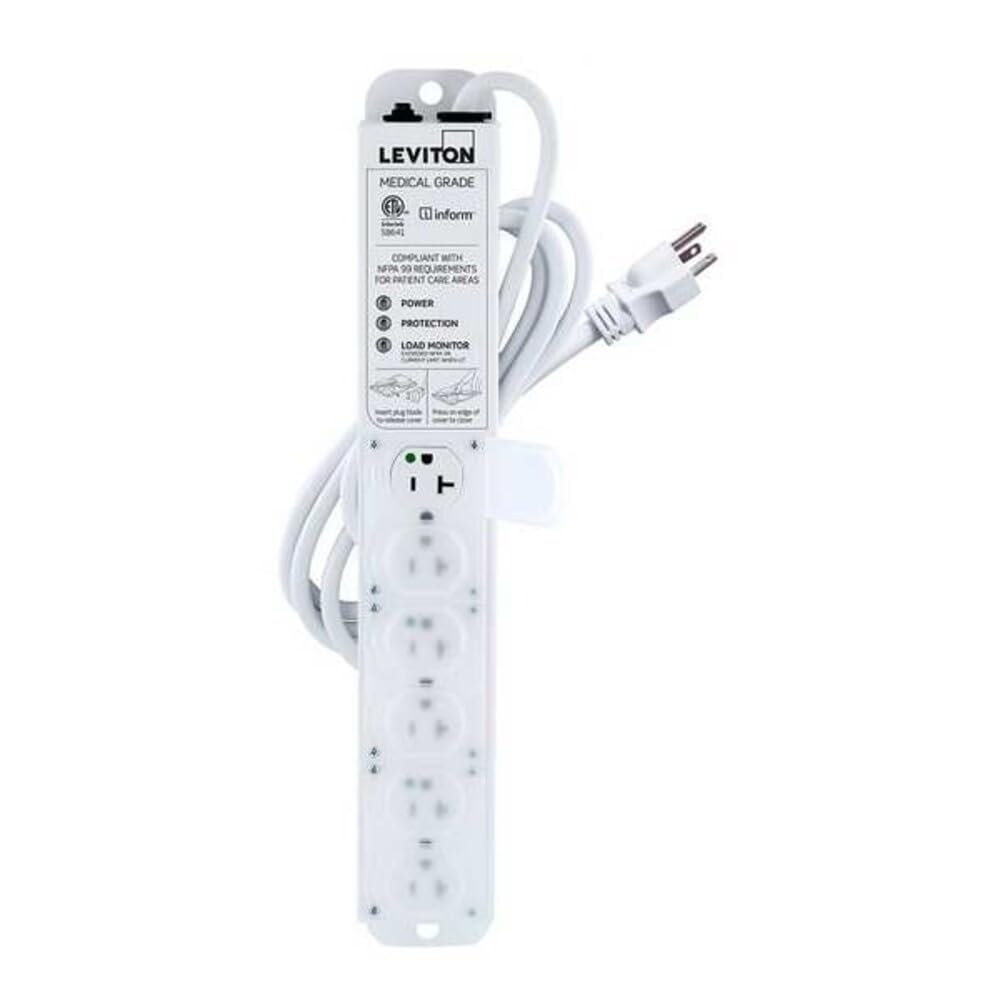 Leviton 53C6M-2S7 6-Outlet 20A cm Surge 7 Cord